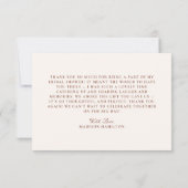 パンプキ素朴ンフローラブライダルシャワー サンキューカード (裏面)