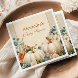 パンプキ素朴ンフローラベビーシャワー スタンダードカクテルナプキン