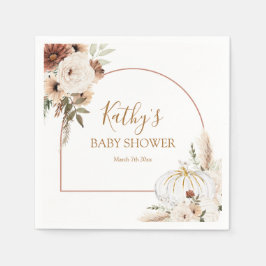 パンプキ素朴ンフローラボホアーチ秋インラブ紙 スタンダードカクテルナプキン