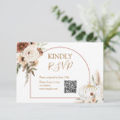 パンプキ素朴ンフローラボホアーチ秋インラブRsvp サンキューカード (スタンド正面)