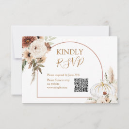 パンプキ素朴ンフローラボホアーチ秋インラブRsvp サンキューカード