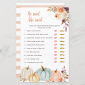 パンプキ素朴ンフローラ彼は彼女はゲームカードと言った (正面/裏面)