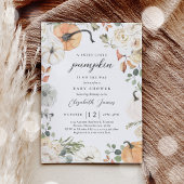 パンプキ素朴ンフローラ男女兼用ベビーシャワー 招待状