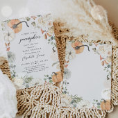 パンプキ素朴ンフローラ男女兼用ベビーシャワー 招待状