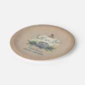 パンプキ素朴ンブルー秋フローラブライダルシャワー ペーパープレート (アングル)