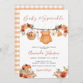 パンプキ素朴ンベビーウェアベビー散布機 招待状 (正面/裏面)