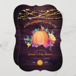 パンプキ素朴ンベビーシャワー水彩秋モダン 招待状