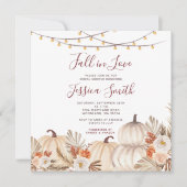 パンプキ素朴ンボホ秋インラブブライダルシャワー 招待状 (正面)