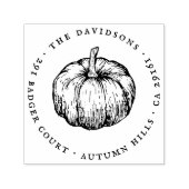 パンプキ素朴ンラウンド差出人住所 セルフインキングスタンプ (デザイン)