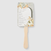 パンプキ素朴ンリーフィーフローラアーチ結婚式 プログラム ハンドファン (正面)