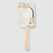 パンプキ素朴ンリーフィーフローラアーチ結婚式 プログラム ハンドファン (正面)