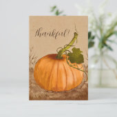 パンプキ素朴ンヴィンテージ格子感謝 サンキューカード (スタンド正面)