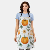 パンプキ素朴ン模様 エプロン (着用した状態)