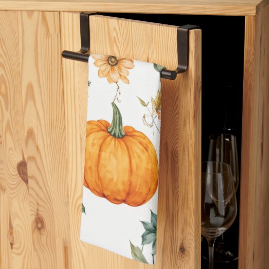 パンプキ素朴ン模様 キッチンタオル (三つ折り)