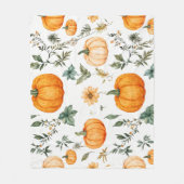 パンプキ素朴ン模様 フリースブランケット (正面)