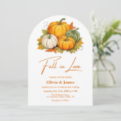 パンプキ素朴ン燃えたオレンジ色の秋イン結婚ラブ 招待状 (スタンド正面)