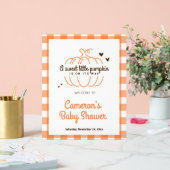 パンプキ素朴ン男の子と女の子の赤ちゃんシャワーへようこそ アクリルサイン (ウェディング)