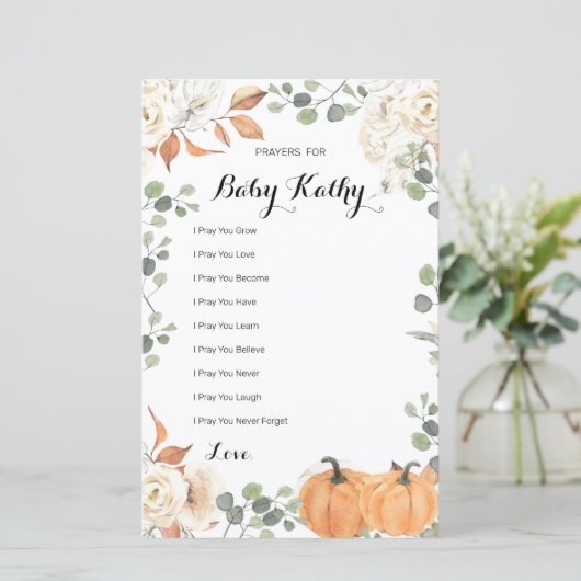 パンプキ素朴ン秋の愛の祈りの言葉のベビーサイン (スタンド正面)