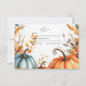 パンプキ素朴ン秋の結婚式 出欠カード (正面)
