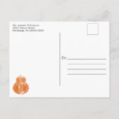 パンプキ素朴ン秋インラブブライダルシャワー招待状 インビテーションポストカード (裏面)