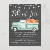 パンプキ素朴ン秋インラブブライダルシャワー招待状 インビテーションポストカード (正面)