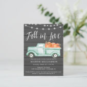 パンプキ素朴ン秋インラブブライダルシャワー招待状 インビテーションポストカード (スタンド正面)