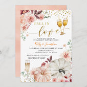 パンプキ素朴ン秋インラブ婚約招待状 招待状 (正面/裏面)