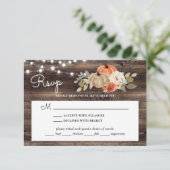 パンプキ素朴ン秋ウッドズ結婚と食事の選択 出欠カード (スタンド正面)