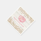 パンプキ素朴ン秋ファーストバースデーパーティーピンク スタンダードカクテルナプキン (角)