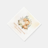 パンプキ素朴ン秋フローラ感謝祭ディナー スタンダードカクテルナプキン (角)