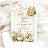 パンプキ素朴ン秋フローラ感謝祭ディナー 招待状