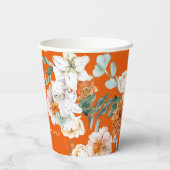 パンプキ素朴ン秋フローラ秋ベビーシャワー 紙コップ (裏面)