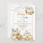 パンプキ素朴ン秋フローラ誕生日パーティー 招待状 (正面)