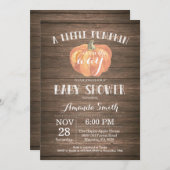 パンプキ素朴ン秋ベビーシャワー招待状カード 招待状 (正面/裏面)