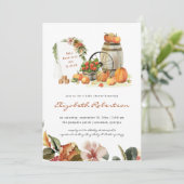 パンプキ素朴ン秋ベビーシャワー招待状 招待状 (スタンド正面)