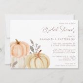 パンプキ素朴ン秋リーフブライダルシャワー 招待状 (正面)