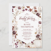 パンプキ素朴ン秋ワイルドフラワーブライダルシャワー 招待状 (正面)