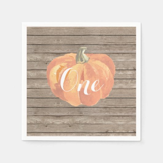 パンプキ素朴ン秋初誕生パーティーナプキン スタンダードカクテルナプキン (正面)