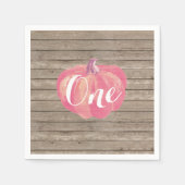 パンプキ素朴ン秋初誕生パーティーピンク スタンダードカクテルナプキン (正面)