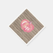 パンプキ素朴ン秋初誕生パーティーピンク スタンダードカクテルナプキン (角)