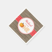 パンプキ素朴ン秋初誕生パーティーレッド スタンダードカクテルナプキン (角)