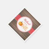 パンプキ素朴ン秋初誕生パーティーレッド スタンダードカクテルナプキン (角)