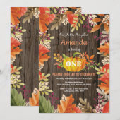 パンプキ素朴ン秋誕生日招待状 招待状 (正面/裏面)