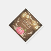 パンプキ素朴ン紙ナプキンス秋ウッドシャワー スタンダードカクテルナプキン (角)