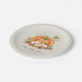 パンプキ素朴ン紙プレートベビーシャワー秋秋 ペーパープレート (アングル)