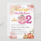 パンプキ素朴ン誕生日グリッター水彩 招待状 (正面)