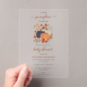 パンプキ素朴ン野草秋秋の赤ちゃんシャワー アクリル招待状 (インサイチュ (ポータブル))