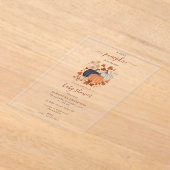 パンプキ素朴ン野草秋秋の赤ちゃんシャワー アクリル招待状 (レイダウン)