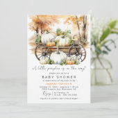 パンプキ素朴ン |かわいいニュートラル秋ベビーシャワー 招待状 (スタンド正面)