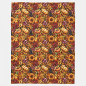 パンプキ素朴ン&フローラコージー秋の雰囲気 フリースブランケット (正面)